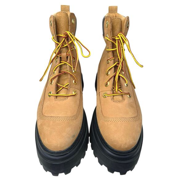 Timberland Women’s Sky Brown Suede Platform Combat Boots Size US 9.5 - Picture 7 of 12